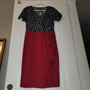 Oxiuly Fashion Polka Dot Retro Dresses for Women